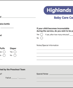 Nursery Care Cards - (100 Count)