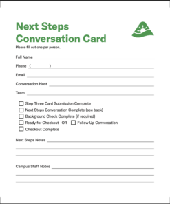 Next Steps Conversation Card - Pack of 100