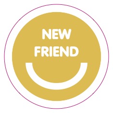 HK New Friend Sticker - Rolls of 100