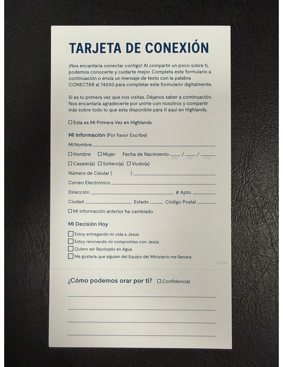 Spanish Connection Cards 2026 (Pack of 100)